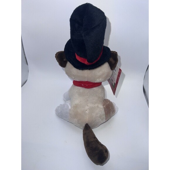 GRUMPY CAT Scrooge 9" Plush Stuffed Animal w/ Hat & Scarf Christmas New - Picture 7 of 10